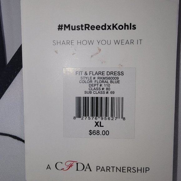 Reed's Fit & Flare Dress - Size XL - NWT - Floral Blue - Picture 3 of 4